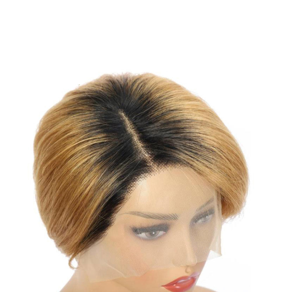 【Lovato】TK43 : Beaudiva Pixie Wigs Human Hair Pixie Cut Wig with Lace Closure Blonde Pixie Wig