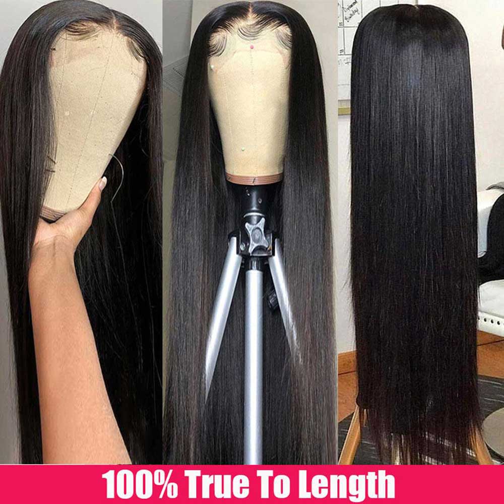 【Adusa】TK32 : BEAUDIVA 4x4 Closure Wig Straight Human Hair Wigs Lace Wig