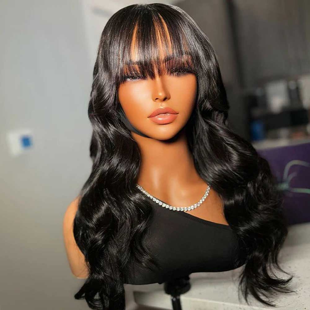 Tiktok Beaudiva Body Wave Bang Human Hair Glueless Wig