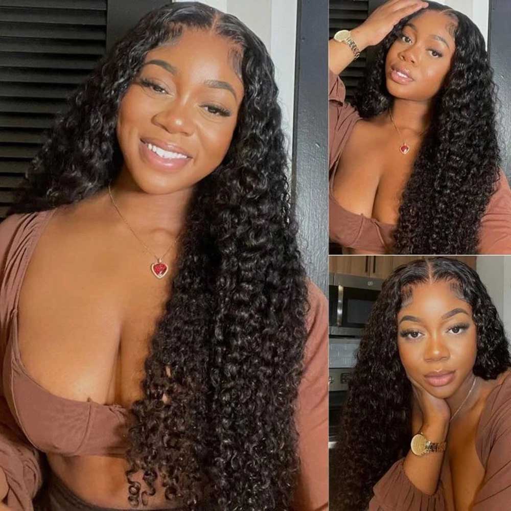 【Yordy】TK17 : Beaudiva 5X5 Lace Closure Wig Kinky Curly Human Hair Wigs