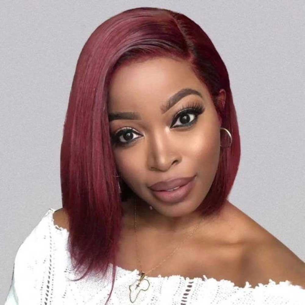 Beaudiva 99J Straight Bob Wig 13X4X1 Lace Front Wig Human Hair Wig