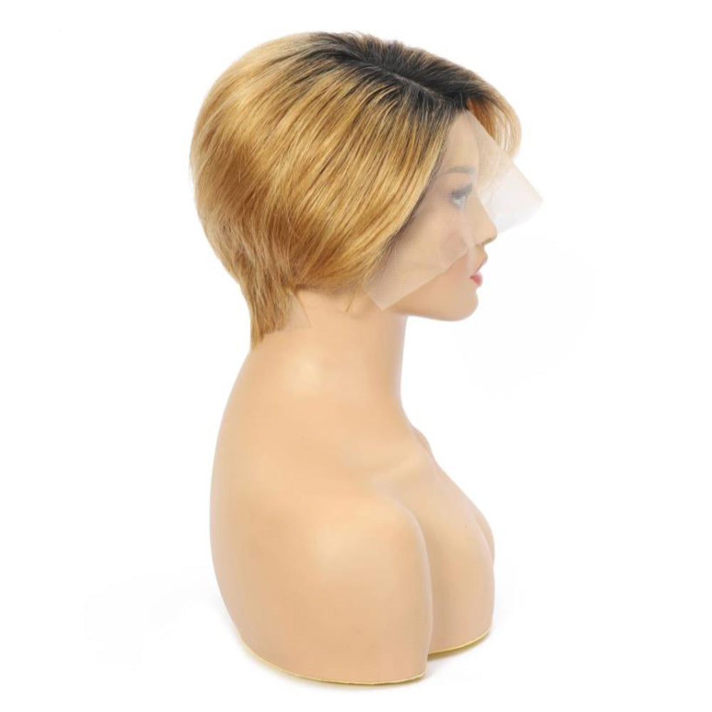 【Lovato】TK43 : Beaudiva Pixie Wigs Human Hair Pixie Cut Wig with Lace Closure Blonde Pixie Wig