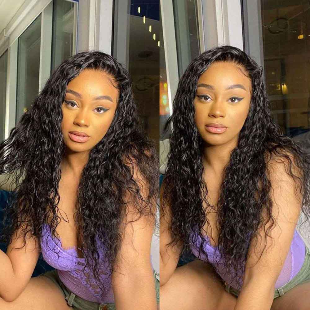 【Sarah】BEAUDIVA Water Wave Lace Closure Wig Human Hair Wigs 4x4 Water Wave Wig Pre Plucked Baby Hair