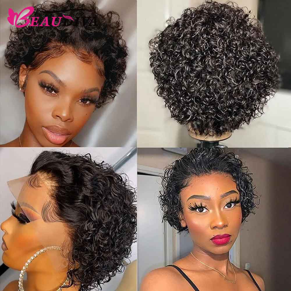 【Sela】Beaudiva Kinky Curly Wig Human Hair Lace Front Wigs 13X1 Lace Part Wig