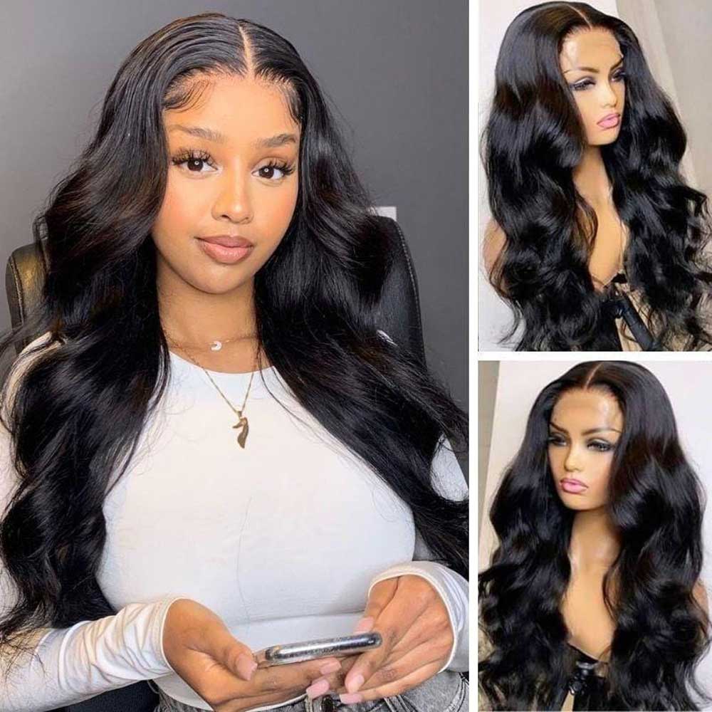 【Lemon】TK34:Body Wave Wig 4x4 Closure Wig Short Body Wave Wig Human Hair Wig