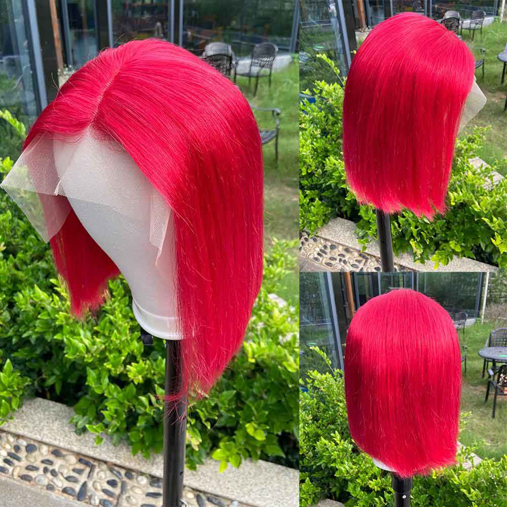 Beaudiva Straight Radiant Yellow Bob Wig Short 13x1 Lace Frontal Wigs Human Hair Pre Plucked