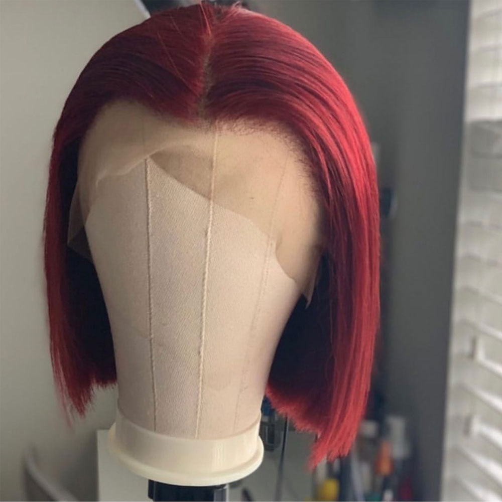 Beaudiva 99J Straight Bob Wig 13X4X1 Lace Front Wig Human Hair Wig