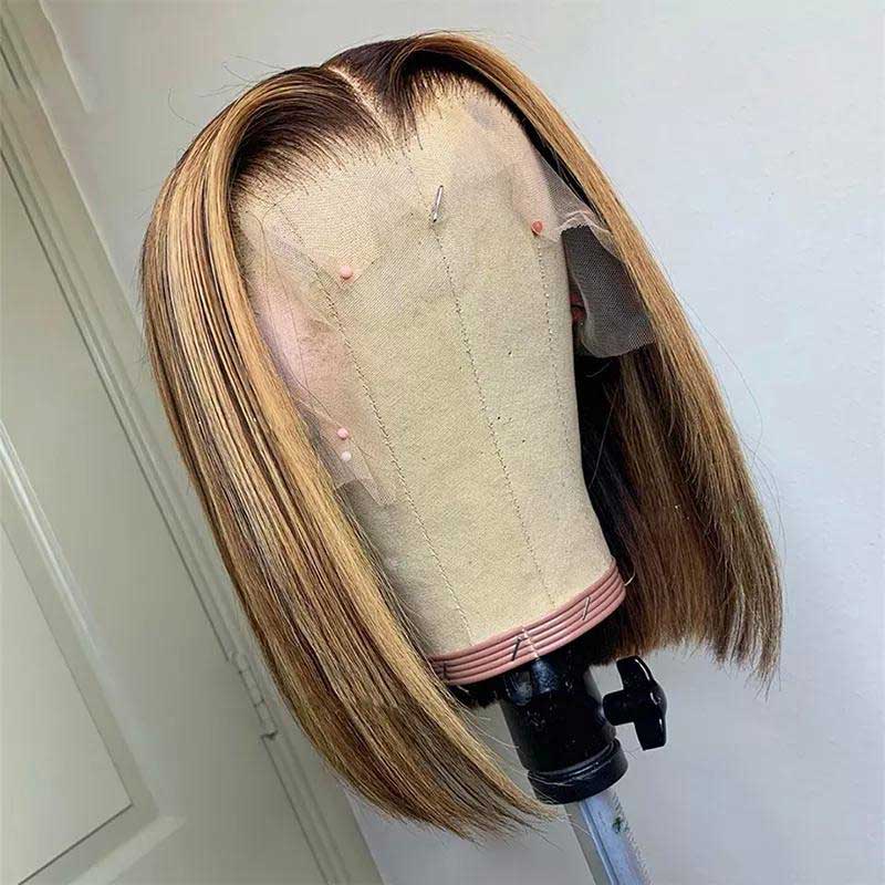 Tiktok Beaudiva Straight 13X4 Lace Front Bob Wig Highlight Lace Wig Human Hair Wigs