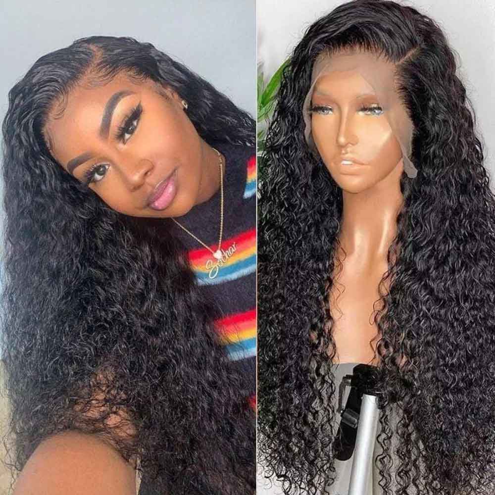 TK29 : Beaudiva 13x4 Kinky Curly Lace Frontal Human Hair Wigs Pre Plucked Baby Hair