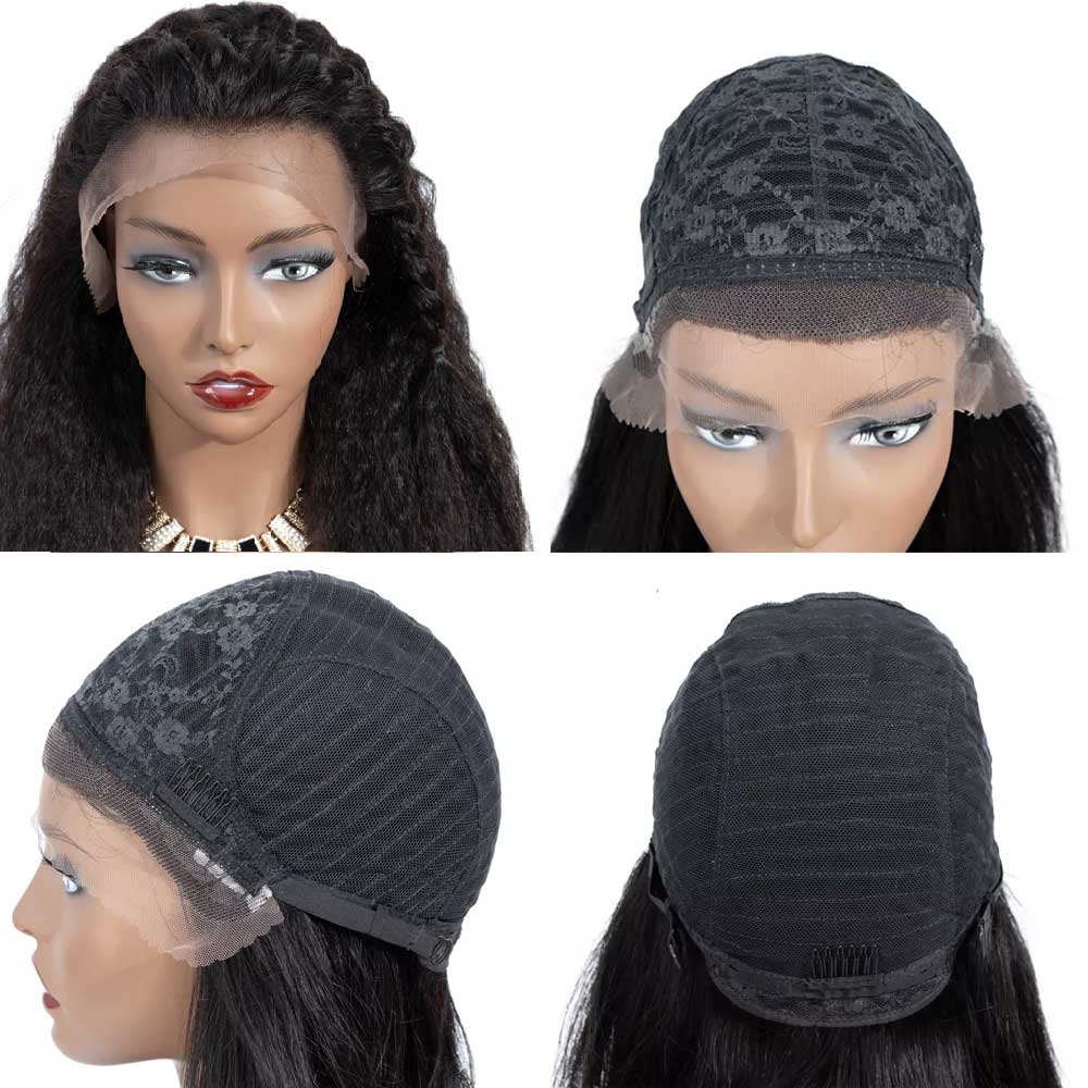 Beaudiva Kinky Straight Lace Front Wig Human Hair Wigs 13X1 Lace Wig Pre plucked Baby Hair