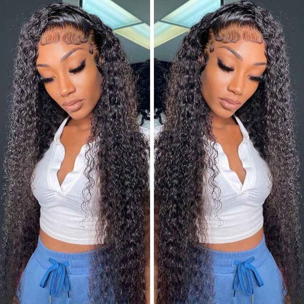 TK29 : Beaudiva 13x4 Kinky Curly Lace Frontal Human Hair Wigs Pre Plucked Baby Hair