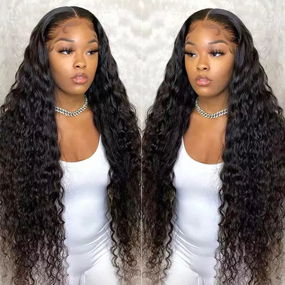 【Katie】TK20 : Beaudiva Deep Wave Human Hair Wigs Lace Front Wigs Transparent Lace 13x6 Wigs Pre Plucked