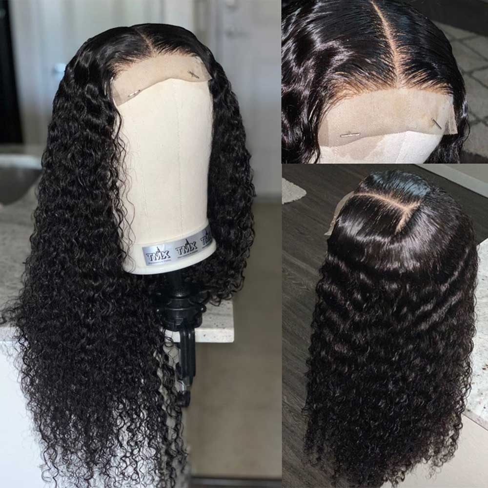 Beaudiva Kinky Curly Human Hair Wig Transparent 5X5 Lace Closure Wig With Hairline