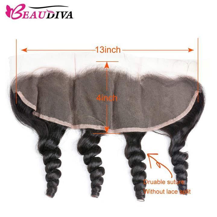 Beaudiva Loose Wave 3 Bundles With Frontal 100% Virgin Remy Human Hair