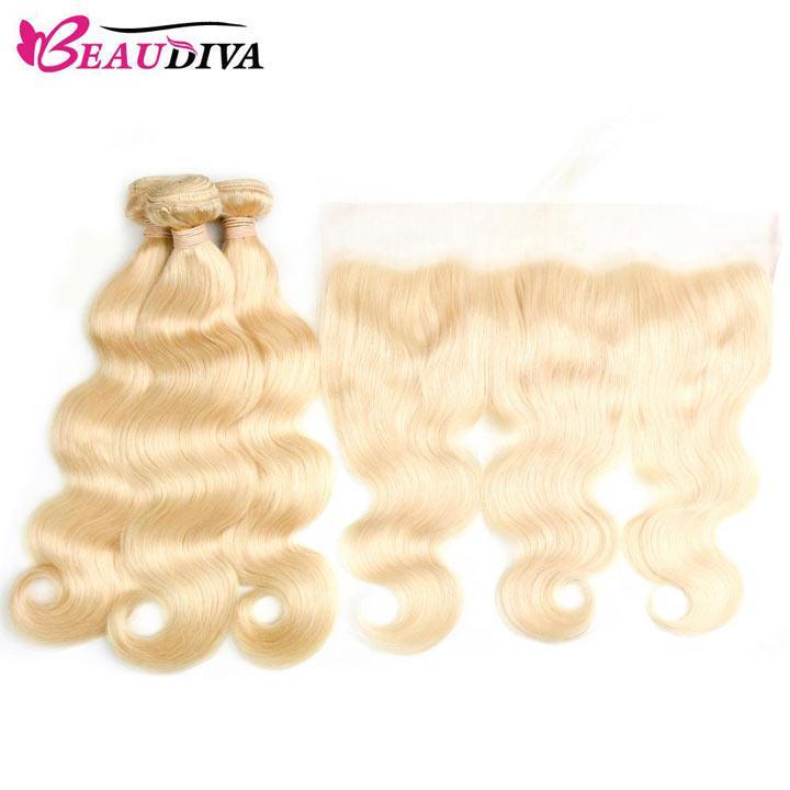 Beaudiva 613 Blonde Body Wave 3 Bundles With Lace Frontal