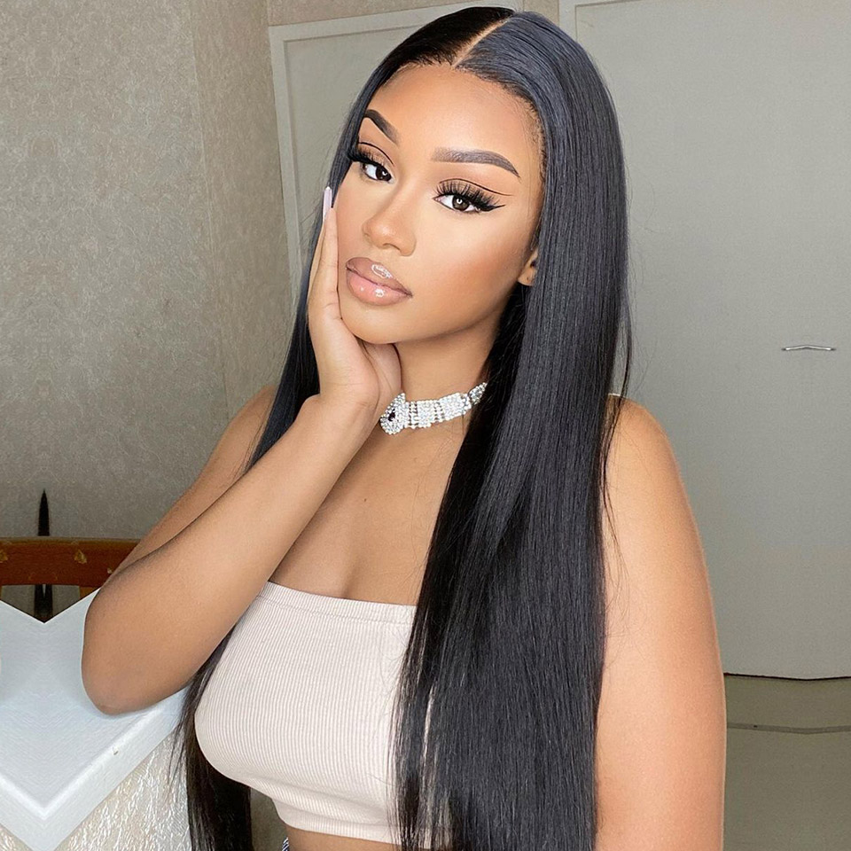 【Kardy】TK01 : Glueless 5X5 Lace Closure Hair Wigs Brazilian Transparent Lace Closure Wig Bone Straight Lace Front Hair Wigs For Black Women