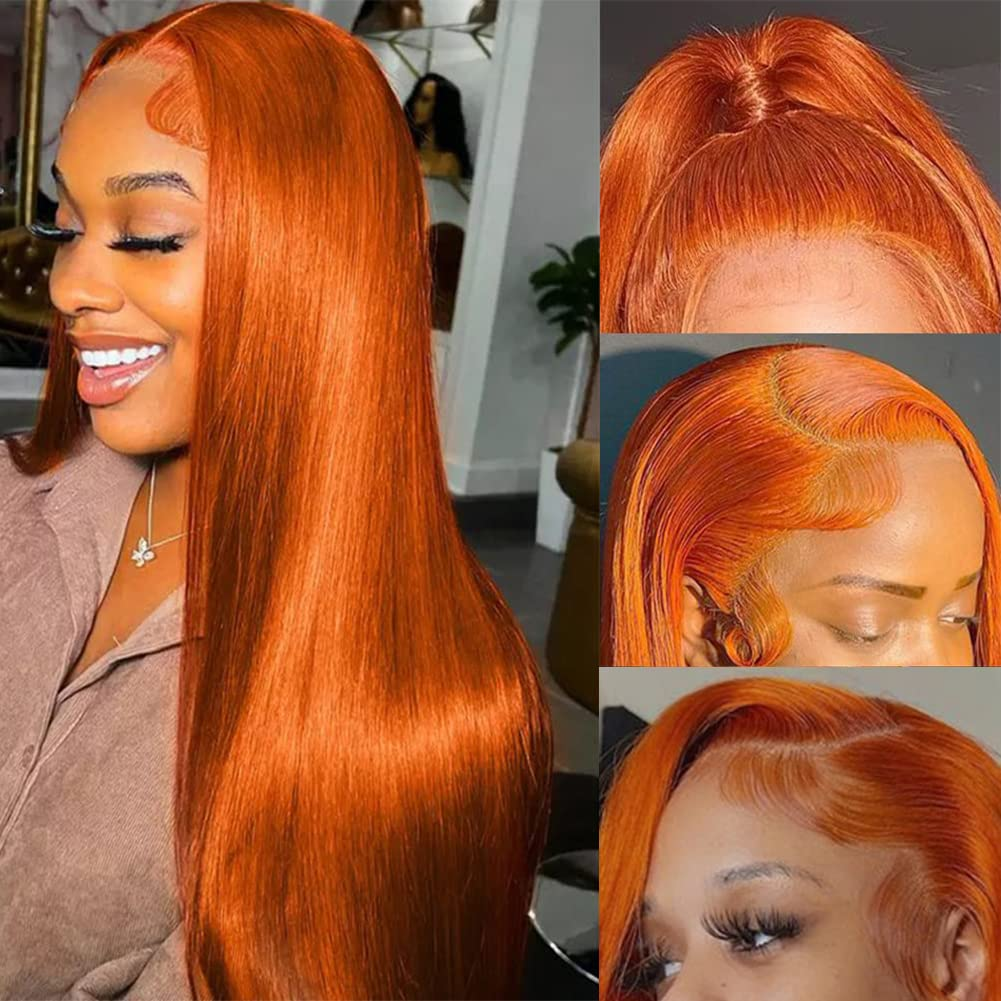 【PCW】Summer Benefits Offer: Parents-Child Wigs Ginger Colored Long Lengths Bone Straight Human Hair Wigs+Short Afro Kinky Curly Bob Wigs