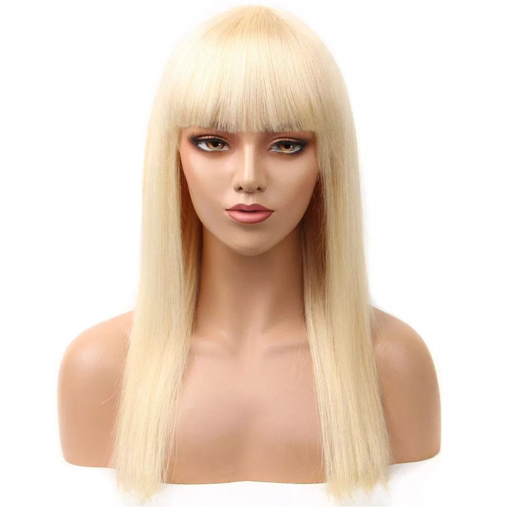 Beaudiva 613 Straight Bang Wigs 100% Real Human Hair Wigs With Bangs