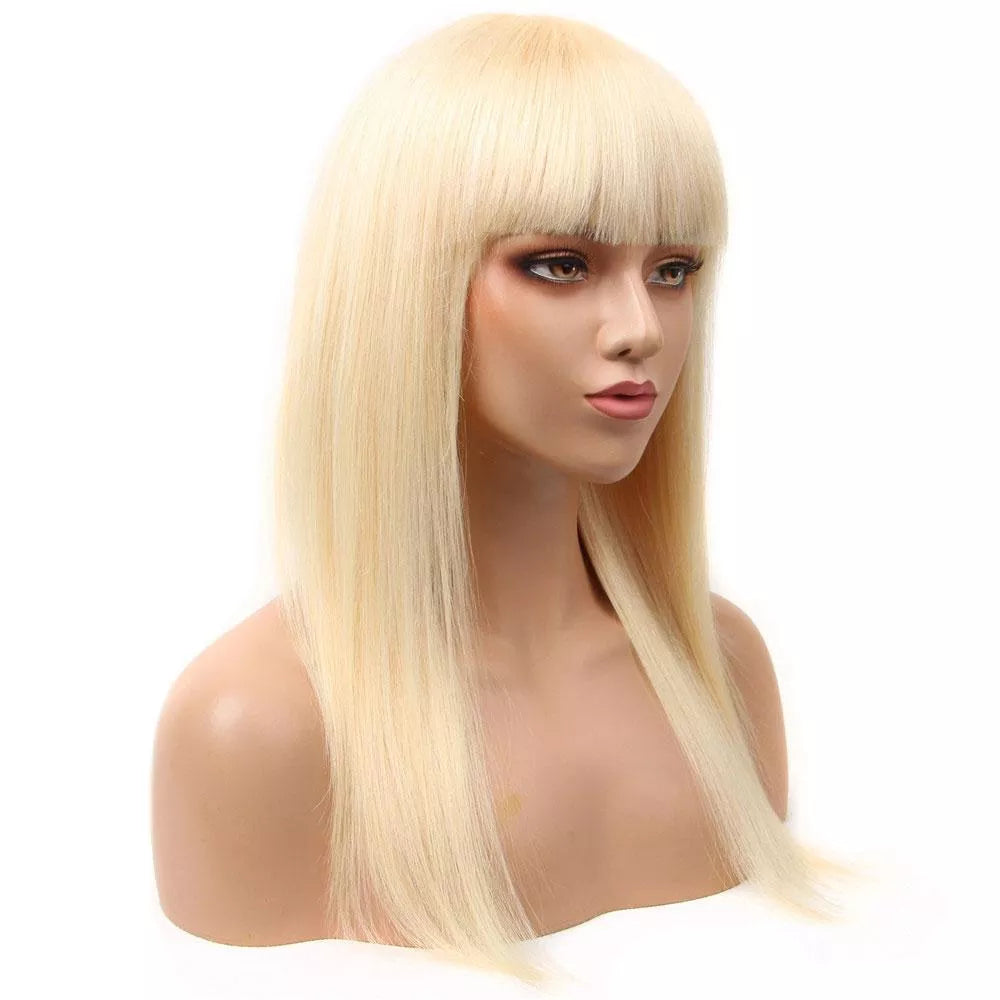 Beaudiva 613 Straight Bang Wigs 100% Real Human Hair Wigs With Bangs