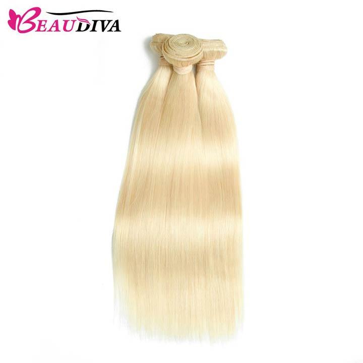 Beaudiva 613 Blonde Straight 3 Bundles With 4x4 Lace Closure Virgin Human Hair
