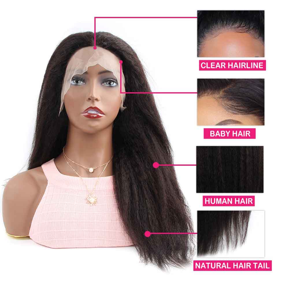 Beaudiva Human Hair Wigs Kinky Straight Lace Front Wigs Transparent Lace Wigs 13x4 Lace Wigs High Density