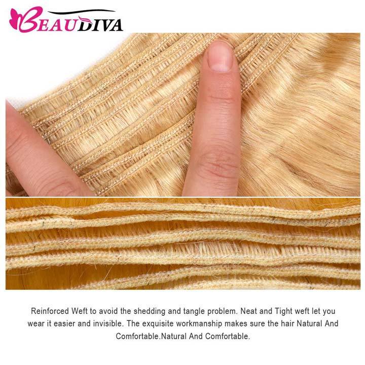 Beaudiva 613 Blonde Body Wave 3 Bundles With Lace Frontal