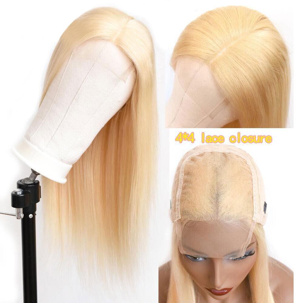 Beaudiva Bone Straight 613 Colored Wigs 4x4 Closure Wig 100% Virgin Human Hair