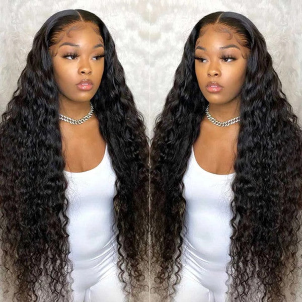 Beaudiva Deep Wave Human Hair Wigs Lace Closure Wig 4x4 Human Hair Wigs For Women Natural Hairline