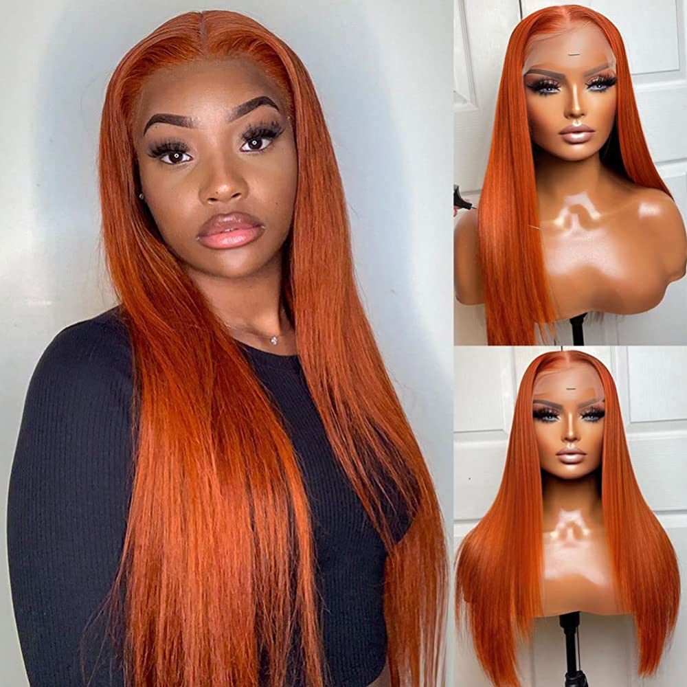 【Susan】Ginger 4X4 Lace Closure Wig Straight Wig Transparent Lace Closure Human Hair Wigs BEAUDIVA