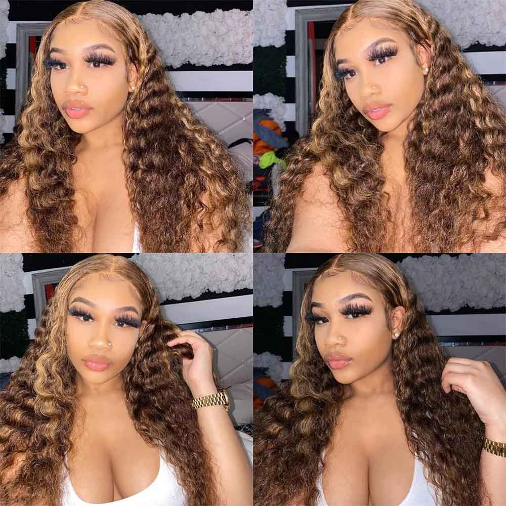 【Nana】TK15 : Beaudiva Highlight Deep Wave 5x5 Lace Closure Wig Human Hair Wig