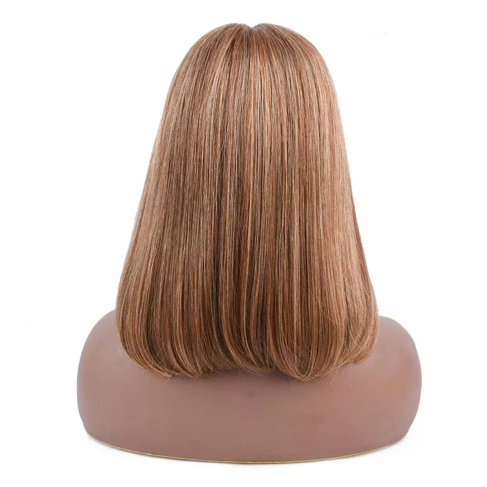 Beaudiva Bone Straight Highlight BOB Wigs Fashionable Design T Part Lace Wigs Human Hair