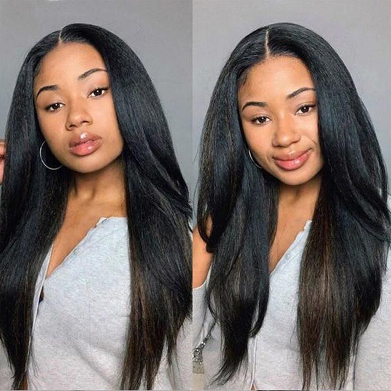 Beaudiva Human Hair Wigs Kinky Straight Lace Front Wigs Transparent Lace Wigs 13x4 Lace Wigs High Density