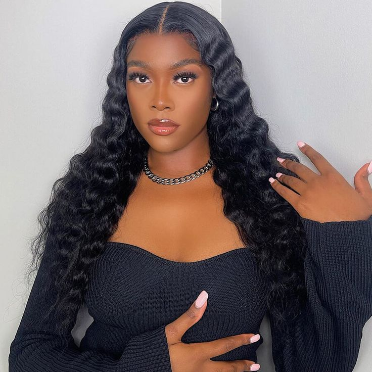 【Linda】Loose Deep Lace Wig 13X4X1 T Part Lace Front Human Hair Wigs/Body Wave/Ocean Wave