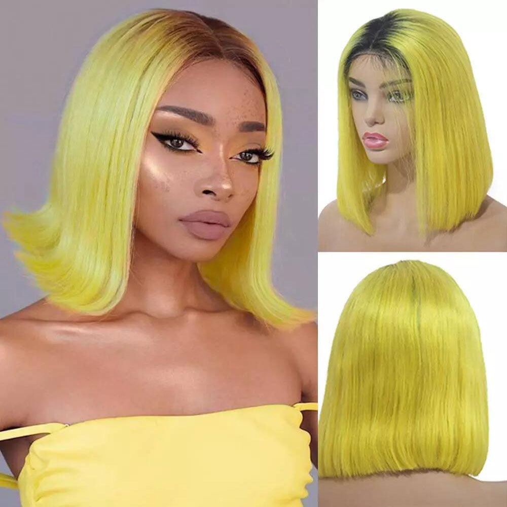 Tiktok Beaudiva TB Neo Yellow 13X4X1 T Part Lace Front Bob Wig