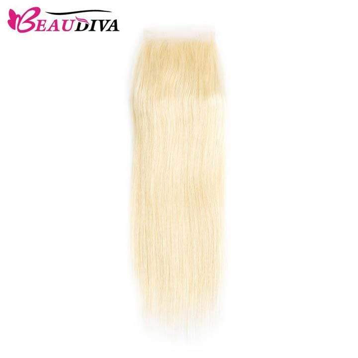Beaudiva 613 Blonde Straight 3 Bundles With 4x4 Lace Closure Virgin Human Hair