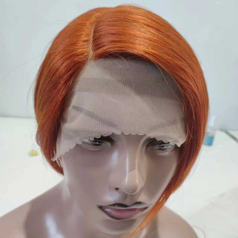 Tiktok Beaudiva Pixie Cut Wig Human Hair Pixie Wigs Lace Front Pixie Cut Wig Ginger Orange