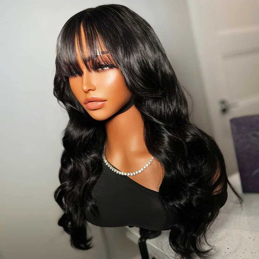 Tiktok Beaudiva Body Wave Bang Human Hair Glueless Wig