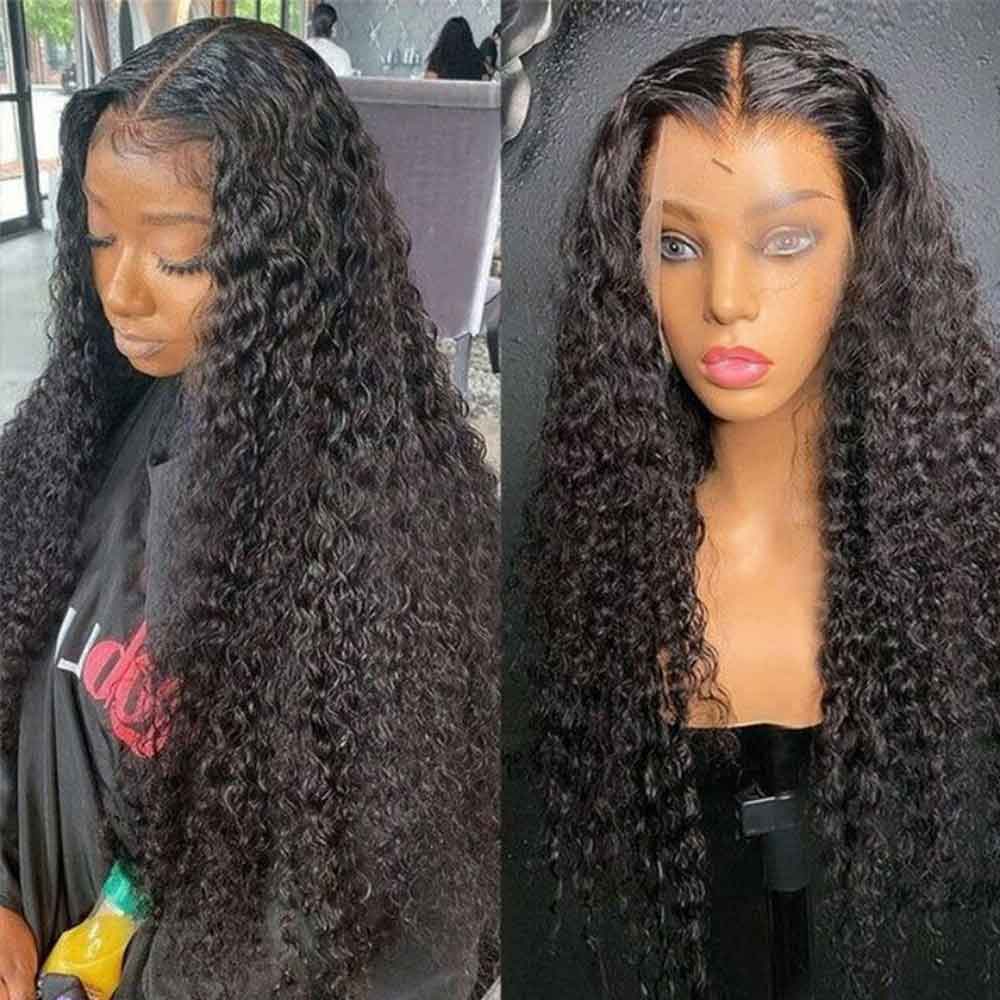 TK29 : Beaudiva 13x4 Kinky Curly Lace Frontal Human Hair Wigs Pre Plucked Baby Hair