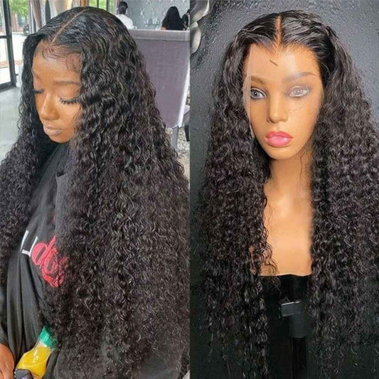 TK29 : Beaudiva 13x4 Kinky Curly Lace Frontal Human Hair Wigs Pre Plucked Baby Hair