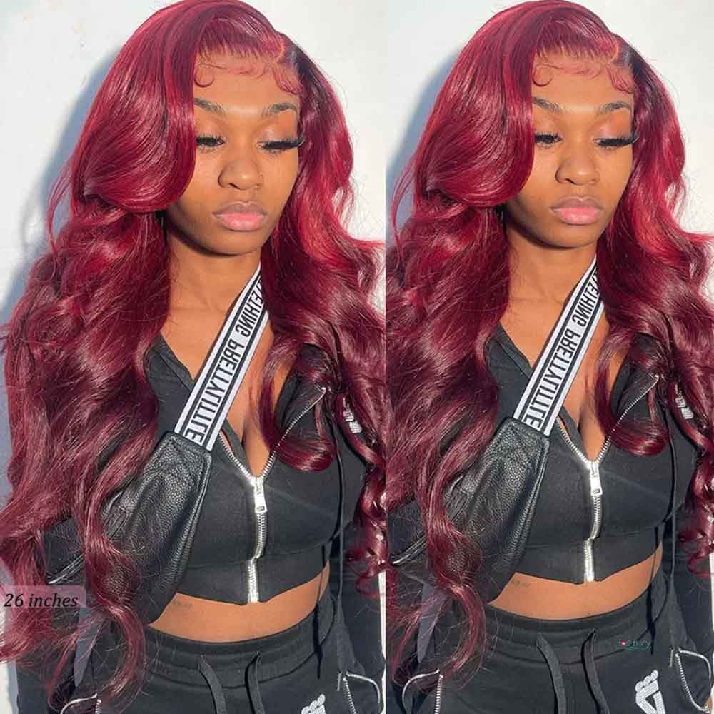 Beaudiva 99J Body Wave 4X4 Lace Closure Wig Human Hair Wig
