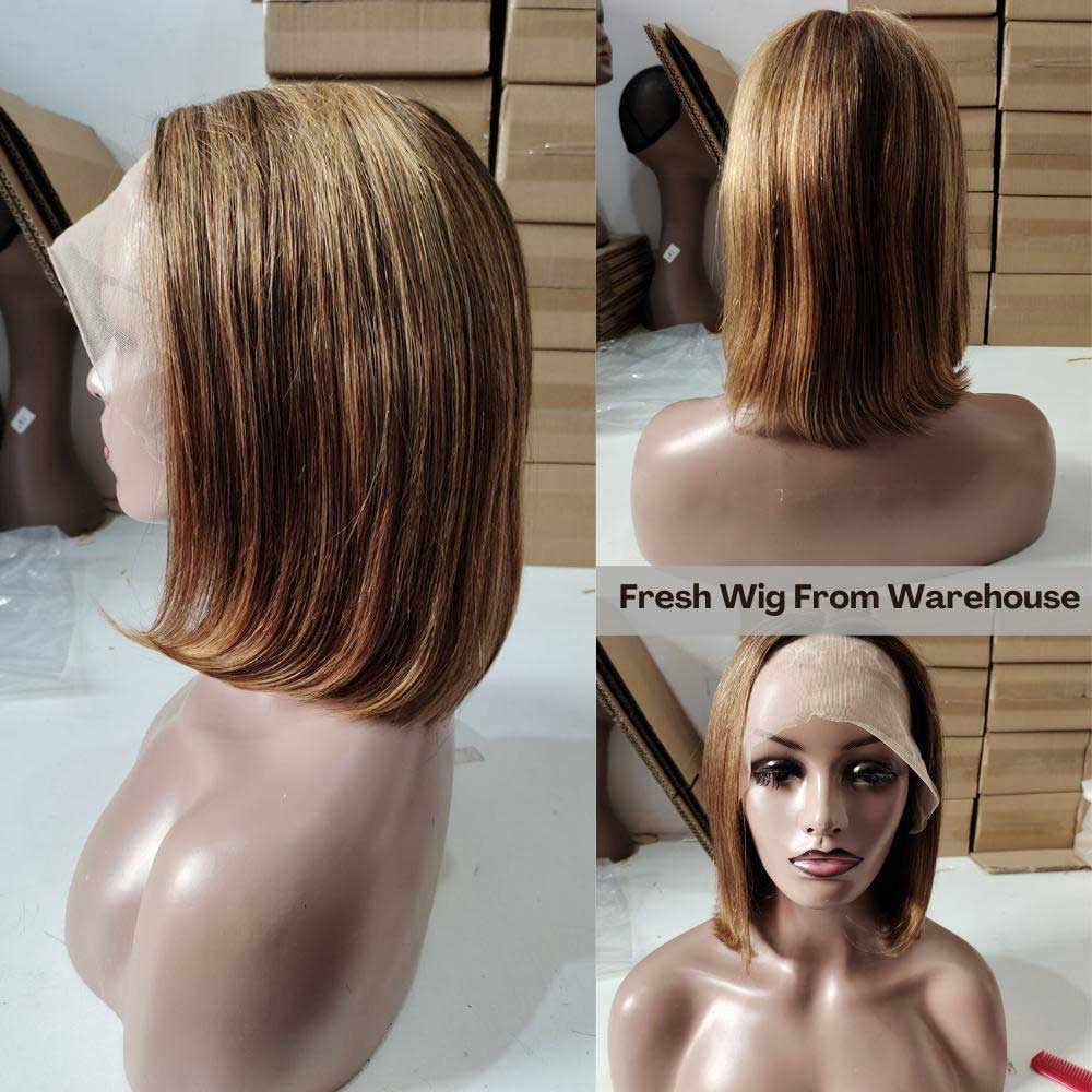 Tiktok Beaudiva Straight 13X4 Lace Front Bob Wig Highlight Lace Wig Human Hair Wigs