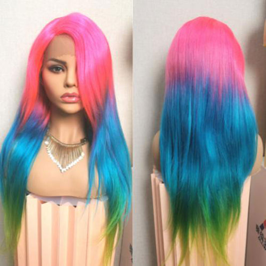 Beaudiva Straight Rainbow 13x4x1 T Part Lace Front Wig Human Hair Wig Plucked Baby Hair Bleached Knot
