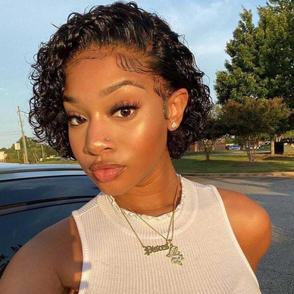 【Sela】Beaudiva Kinky Curly Wig Human Hair Lace Front Wigs 13X1 Lace Part Wig