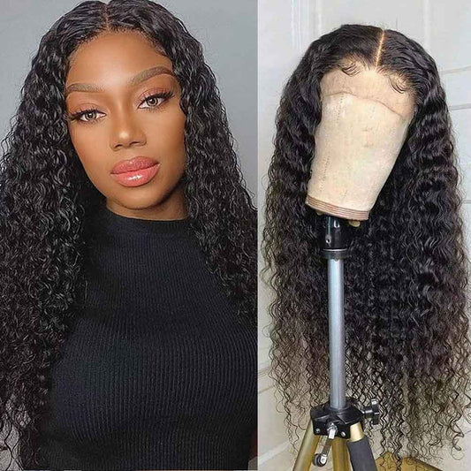 TK39 : Beaudiva Kinky Curly Lace Wigs Kinky Curly Closure Wigs Curly Human Hair Wig With Baby Hair