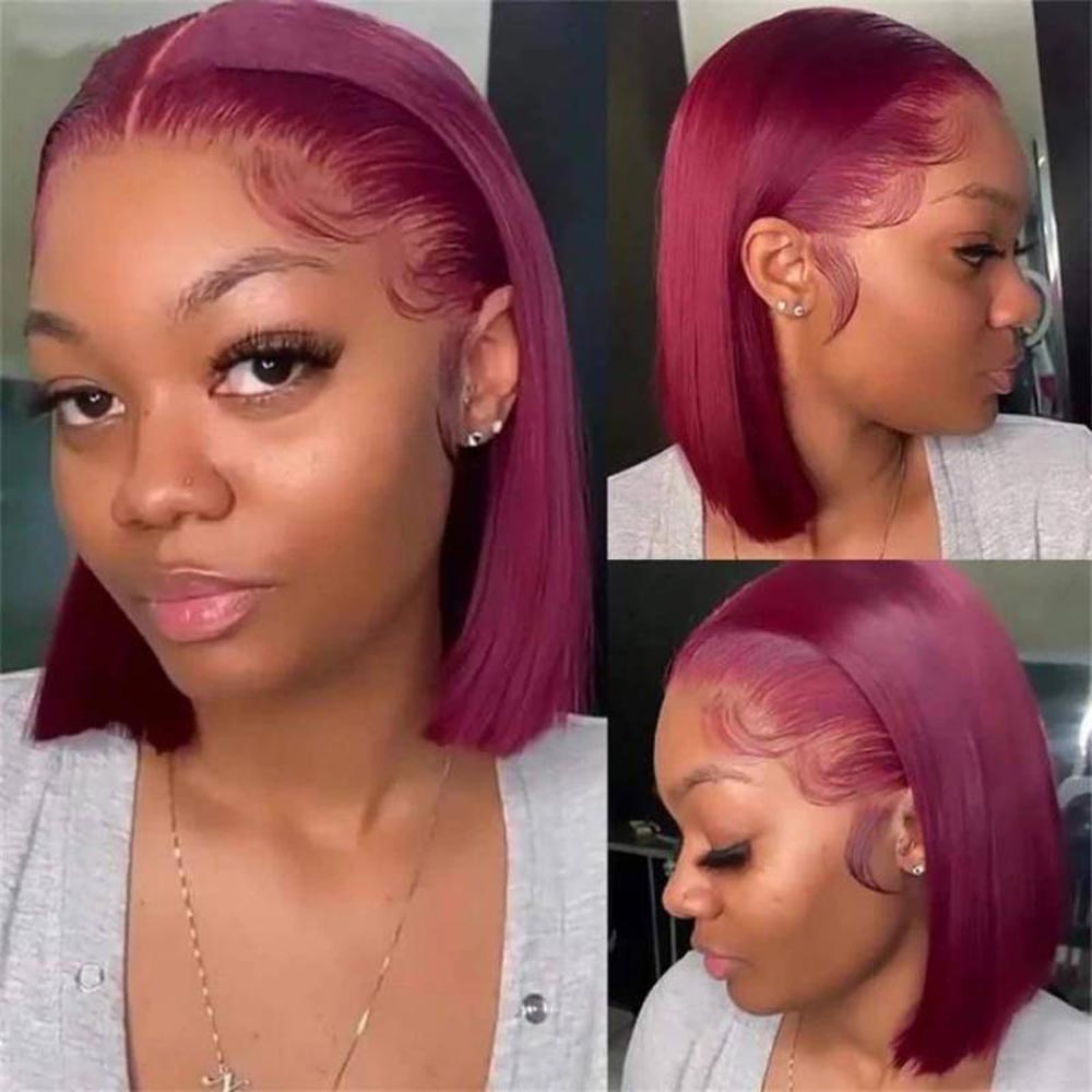 Beaudiva 99J Straight Bob Wig 13X4X1 Lace Front Wig Human Hair Wig