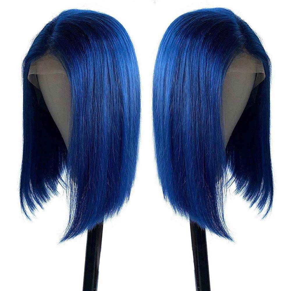 Beaudiva Straight Radiant Yellow Bob Wig Short 13x1 Lace Frontal Wigs Human Hair Pre Plucked