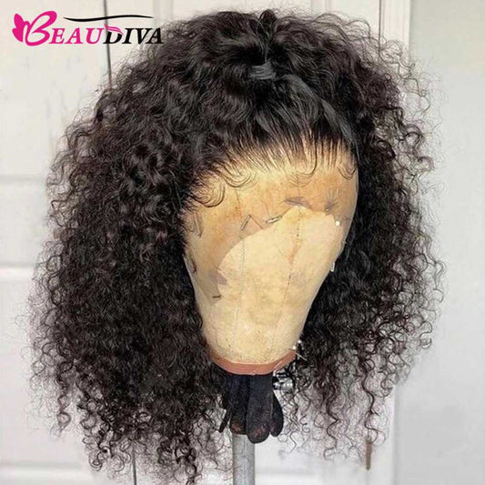 【Sela】Beaudiva Kinky Curly Wig Human Hair Lace Front Wigs 13X1 Lace Part Wig