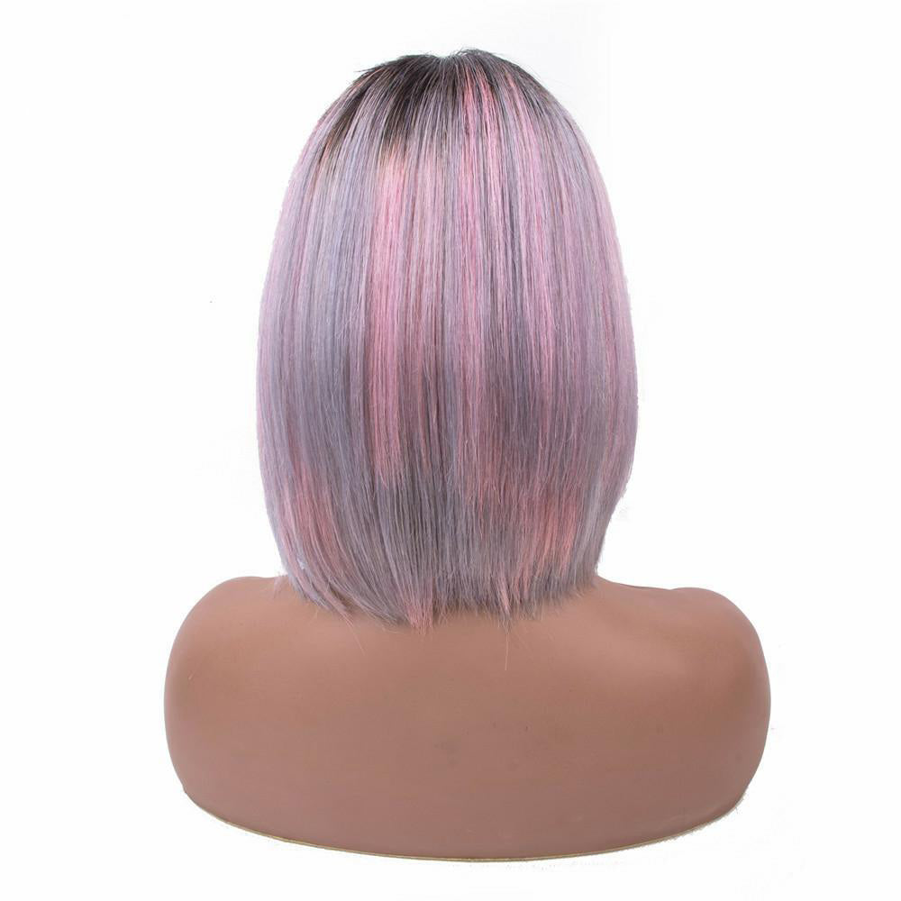 Beaudiva Straight Grey Short Bob Wig Lace Human Hair Wigs Pre Plucked Hairline