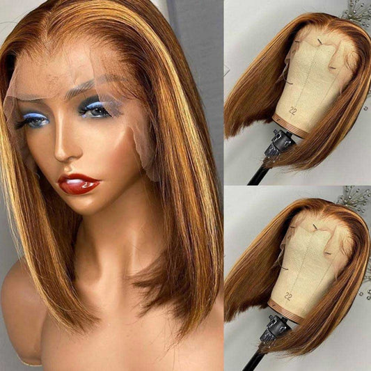 Tiktok Beaudiva Straight 13X4 Lace Front Bob Wig Highlight Lace Wig Human Hair Wigs