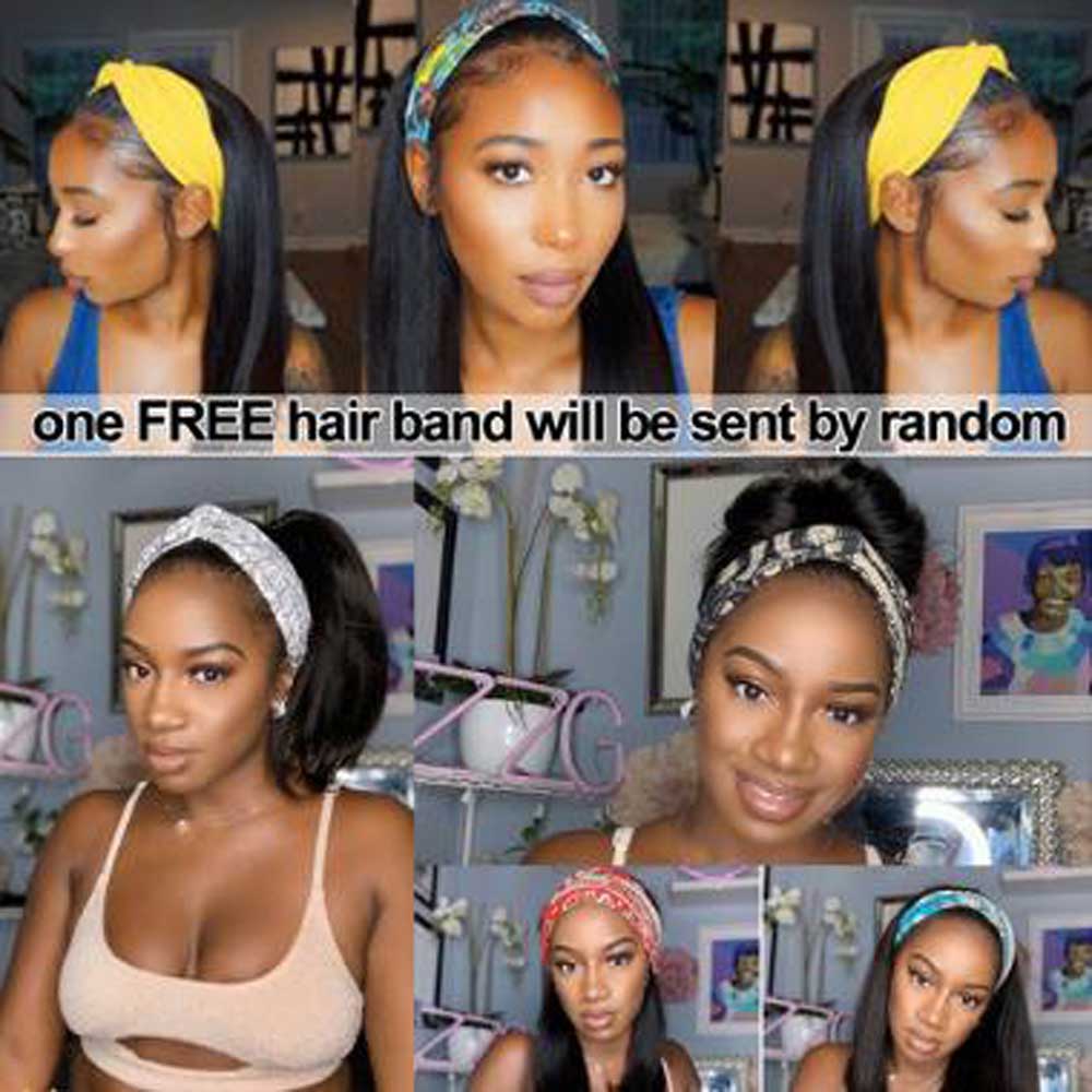 Tiktok Beaudiva Headband Wig Human Hair Wig Long Straight Headband Wig